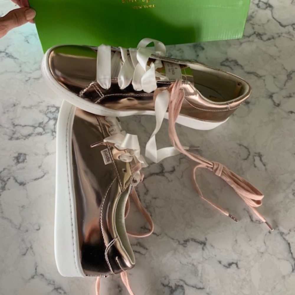 Kate Spade Keds/ NWT Women's Rose Gold Sneakers - Picture 12 of 14
